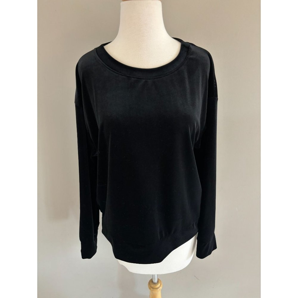 Stateside Clothing Black Velvet Long Sleeve Top Size Large